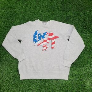 Vintage 90s USA Patriotic Flag Sweatshirt Womens Large 20x24